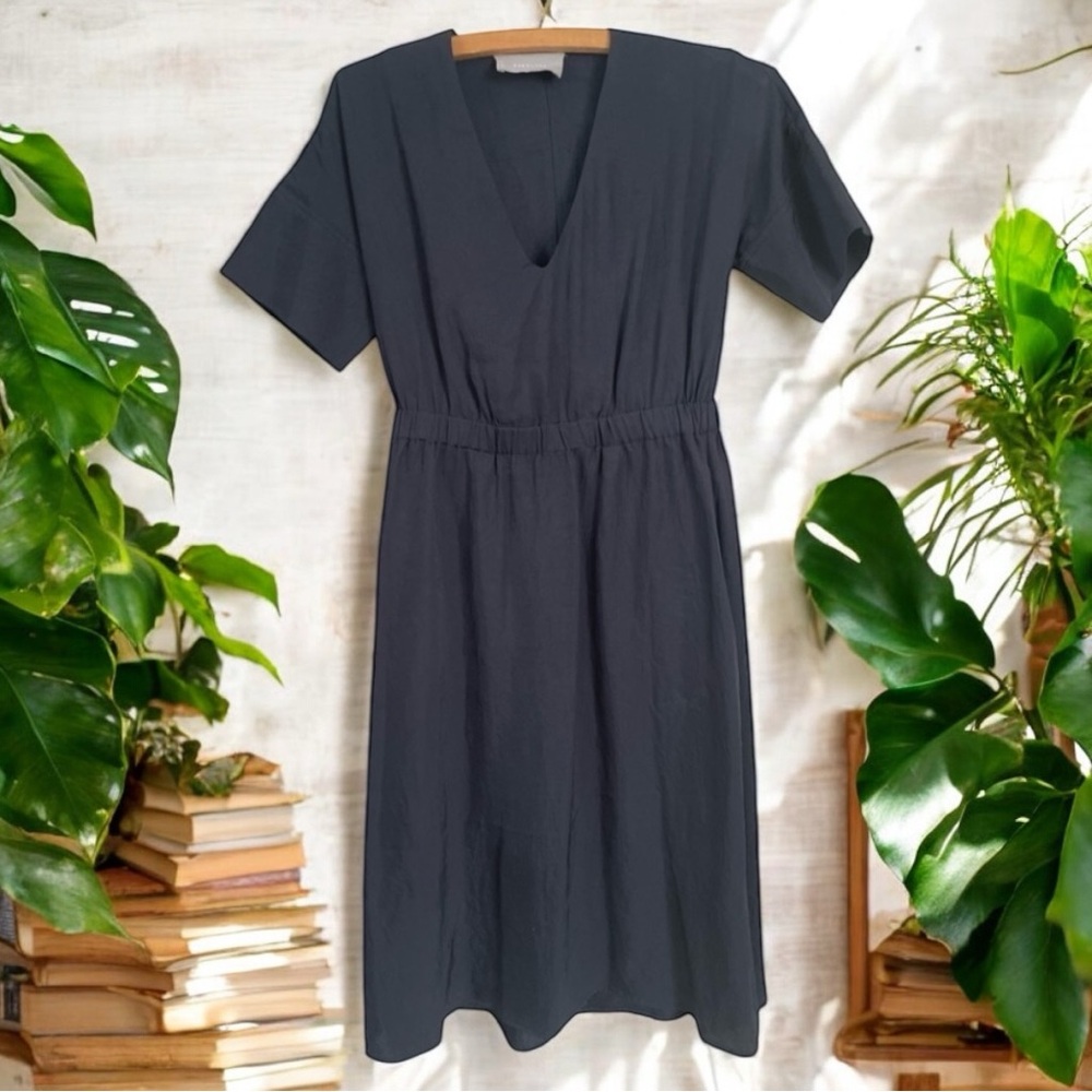 Everlane Black‎ The Japanese GoWeave Lightweight V-Neck Dress triacetate Size 00
